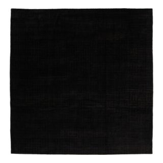 10 X 10 Modern Tibetan Wool and Silk Rug in Dark Brown Tone, Handmade in Nepal For Sale