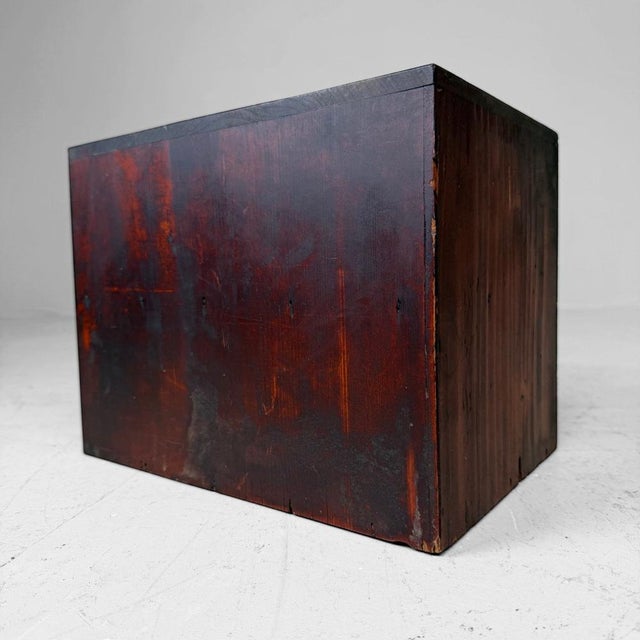 Black Small Japanese Drawer Cabinet with Calligraphy, 1910s For Sale - Image 8 of 9
