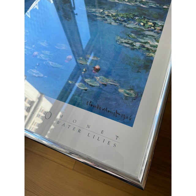 1990s Vintage 1990 Claude Monet Water Lilies Poster, Art Institute of Chicago Collection For Sale - Image 5 of 12