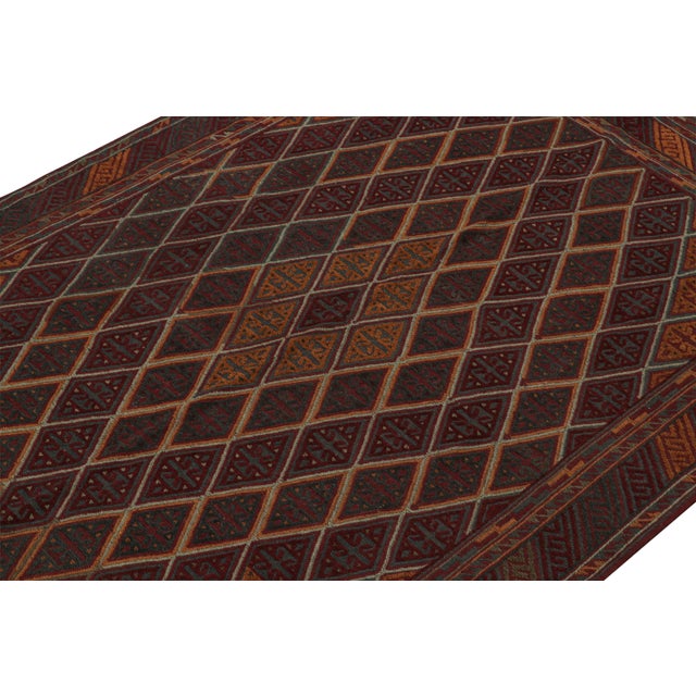 2010s Rug & Kilim’s Mashwani Afghan Tribal Rug in Burgundy With Diamond Patterns For Sale - Image 5 of 6