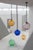 Cobalt Blue Glass Globe Brass Big Chain Empoli Pendant by Magic Circus Editions For Sale - Image 9 of 15