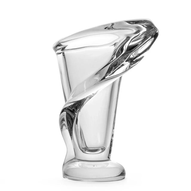 Glass Hand-Blown Glass Vase in Crystal Lily by Art Vannes Le Chatel, France, 1950s For Sale - Image 7 of 7