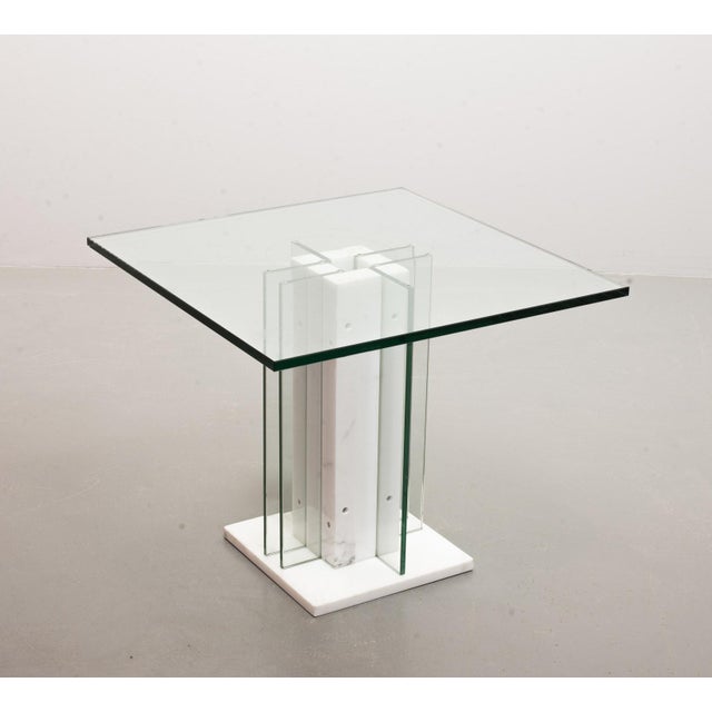 Italian White Marble Square Side Table with Lighting Option, Italy, 1970s For Sale - Image 17 of 17