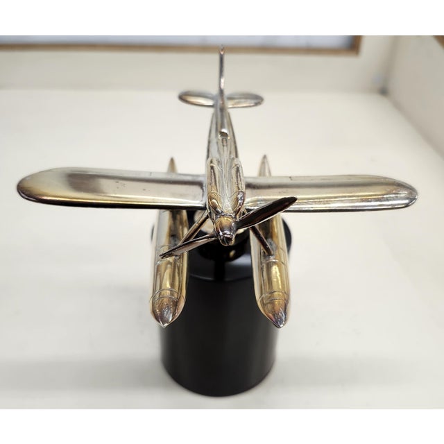 A rare Supermarine S6B schneider Trophy sea plane hood ornament, by Rolls Royce. Chromium plated on brass, with the...
