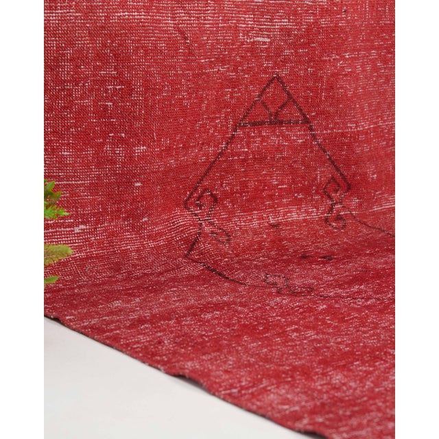 1970s 1970s Vintage Turkish Handmade Wool Cotton Red Runner Rug For Sale - Image 5 of 11