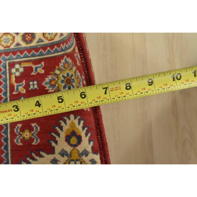 Red Kazak Runner 2’2” X 6’3” Red Wool Tribal Hand-Knotted Oriental Rug For Sale - Image 8 of 10