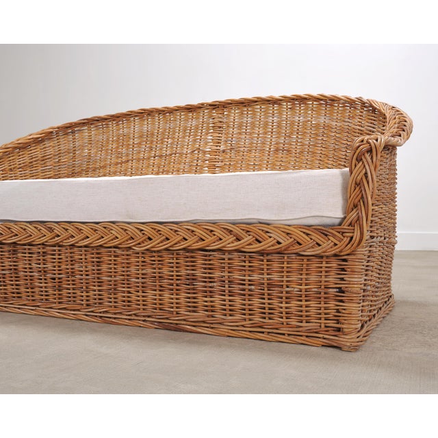 Suite of Michael Taylor Style Rattan Wicker Chairs and Sofa For Sale - Image 10 of 18
