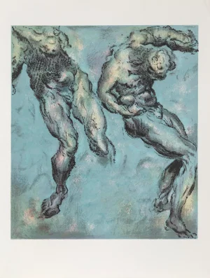 Study of Two Men, Unknown Artist Screenprint Poster