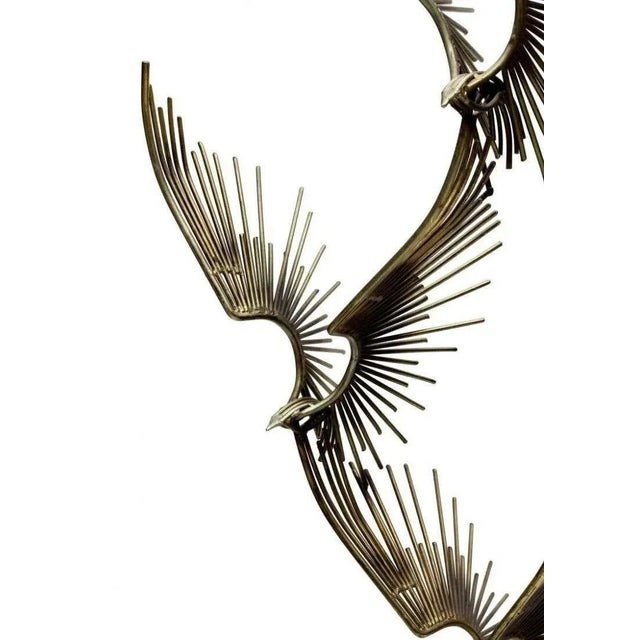 Mid-Century Modern Minimal Curtis Jeré "Birds in Flight" Bronze Floor Sculpture Signed and Dated For Sale - Image 3 of 7