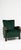 A stunning pair of vintage armchairs featuring a rich, deep emerald green velvet upholstery paired with beautifully...