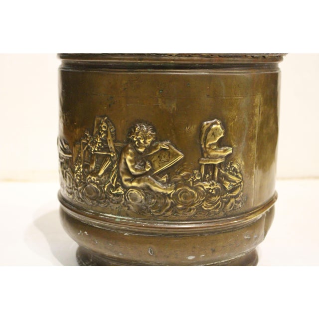 French Mid-19th Century French Circular Brass Jardiniere For Sale - Image 3 of 8