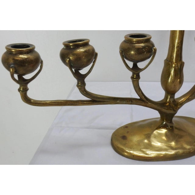 1900 - 1909 Tiffany Gilt Bronze Six-Arm Candelabra For Sale - Image 5 of 11