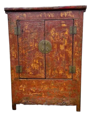 Red & Gold Lacquer Wedding Cabinet