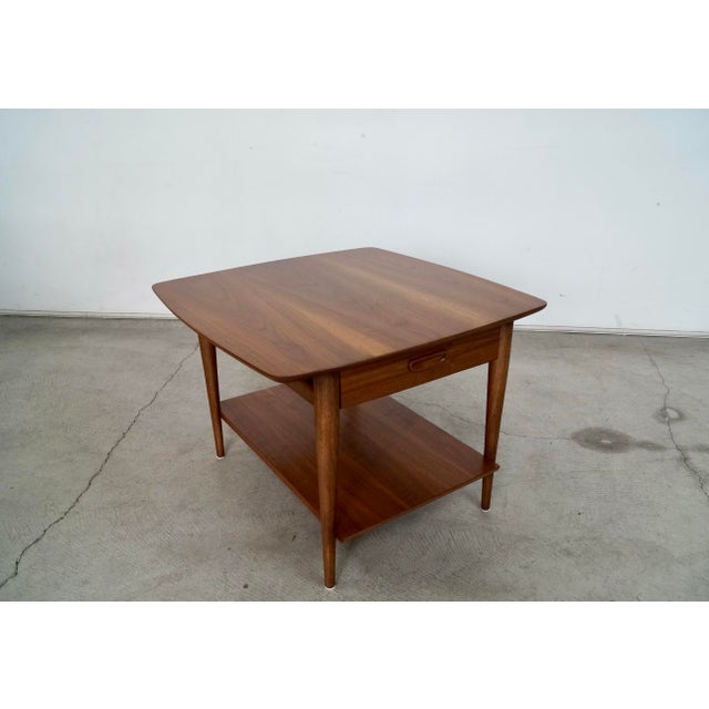 Merton L. Gershun 1960’s Mid-Century Modern Walnut End Table by Lane Furniture For Sale - Image 4 of 12