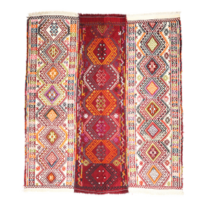 Vintage Fine-Work Cicim Kilim With Diamond Motifs – Handwoven Anatolian Tribal Textile - 4' X 4' 7''