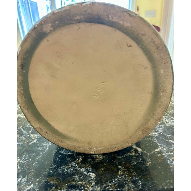 Ceramic A Robinson Ransbottom, 1926, Art Nouveau, Victorian, Luxor Antique, Blue-Green, Poppy-Patterned Pottery, Umbrella/Cane Stand/Vase For Sale - Image 7 of 10