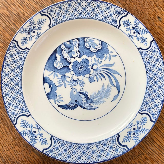 Wood & Son Antique Blue and White 7 1/2" Salad Plates Made in England by Wood and Sons "Yuan" Pattern - Set of 3 For Sale - Image 4 of 6
