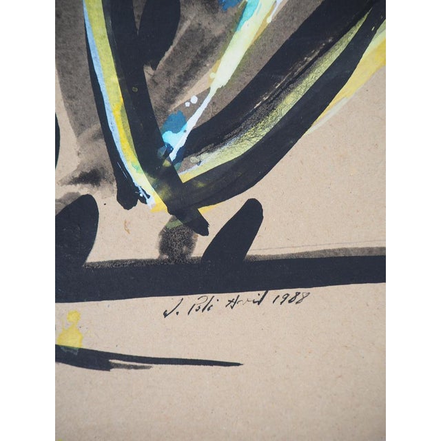 Modern Jacques Poli, The Parakeets IV, Original Watercolor For Sale - Image 3 of 7