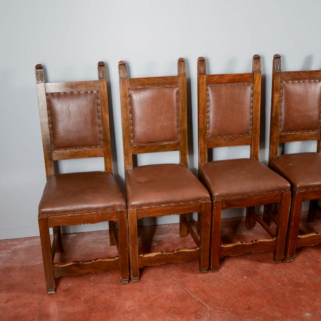 Wood Wooden and Imitation Leather Folder Chairs, Set of 6 For Sale - Image 7 of 18
