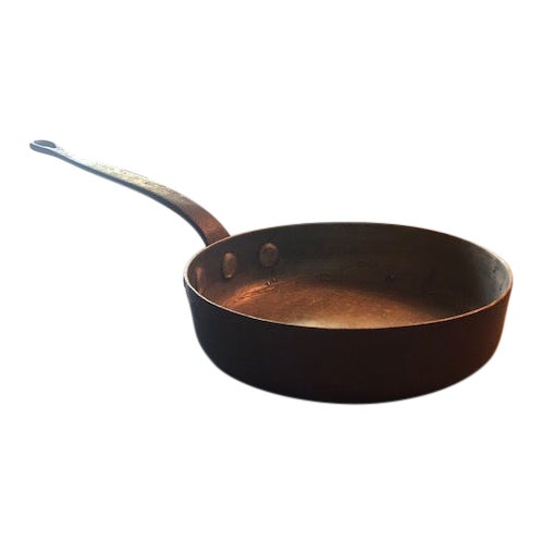 Antique Duperquet Huot & Moneuse Co (Dh&mc) Copper Saute Pan For Sale