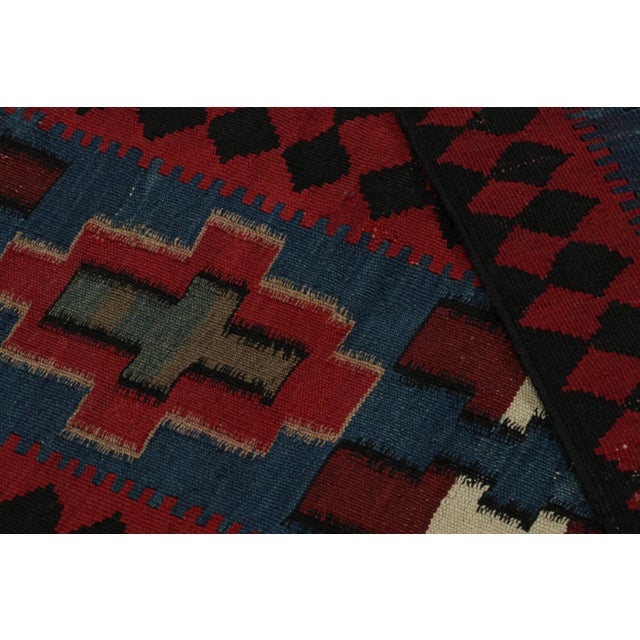 Textile 1950s Vintage Tribal Kilim Rug in Red With Polychromatic Patterns by Rug & Kilim For Sale - Image 7 of 7