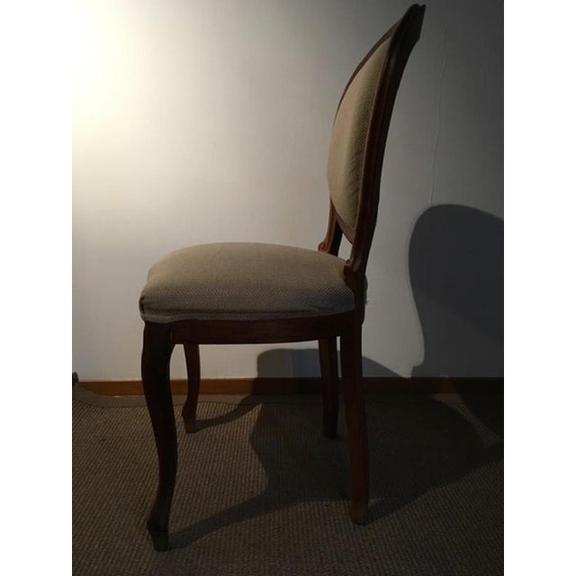 Postmodern Chairs in Walnut and Linen, Italy, 1990s, Set of 4 For Sale - Image 13 of 18