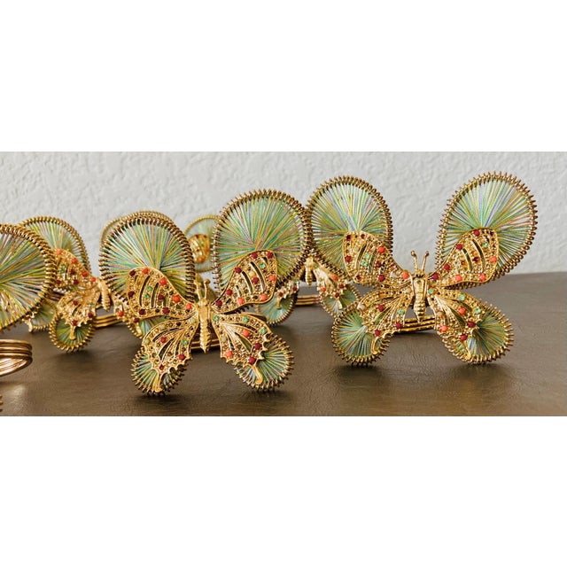 Artfully Chic Late 20th-Century Butterfly-Shaped Napkin Rings - Set of 8 For Sale - Image 13 of 18