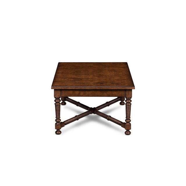 This hand-finished side table reflects devotion to artistry in form and detail. The richly grained oak burl top rests upon...