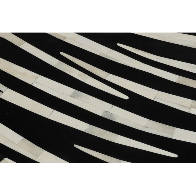 Zebra Striped Bone Inlay Coffee Table with Waterfall Ends For Sale - Image 10 of 13