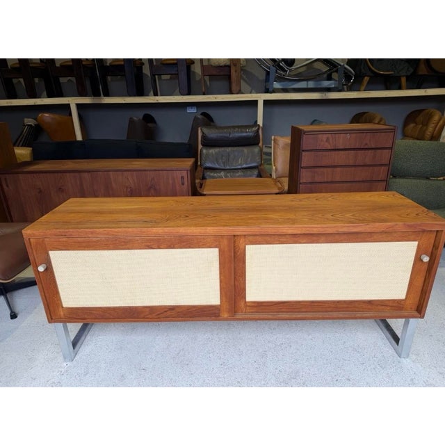Mid-Century Danish Teak Tambour Sideboard For Sale - Image 4 of 18