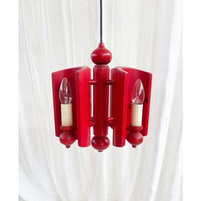 Wood Scandinavian Modern Pendant Light from Vitrika, 1970s For Sale - Image 7 of 14