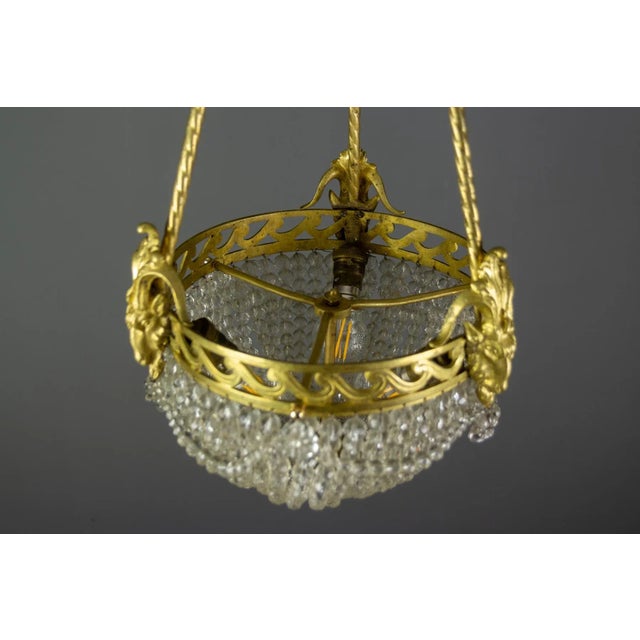 French Neoclassical Style Bronze and Crystal Glass Chandelier, 1920s For Sale - Image 10 of 18
