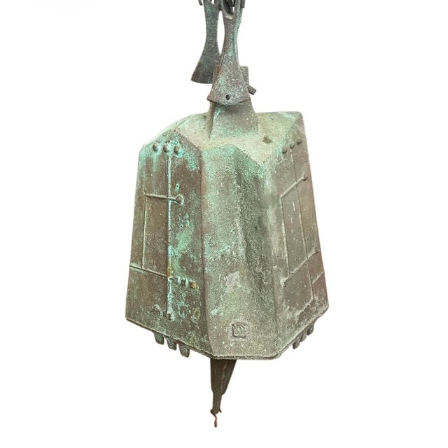 Paolo Soleri - Cosanti Brutalist Large Bronze Wind Bell With Cast Spine Linkage c.1960 - 1969 For Sale In San Francisco - Image 6 of 16