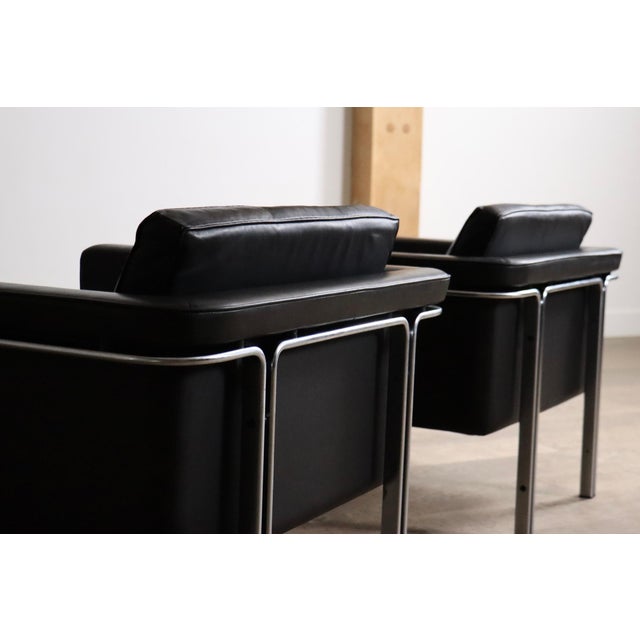 Vintage Model 6912 Lounge Chairs in Black Leather by Horst Brüning for Kill International, Germany, 1967, Set of 2 For Sale - Image 6 of 18