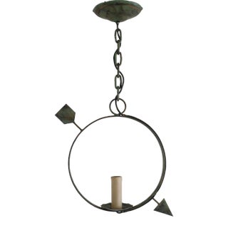 1950s Round Arrow Decorated Outdoor Pendant For Sale