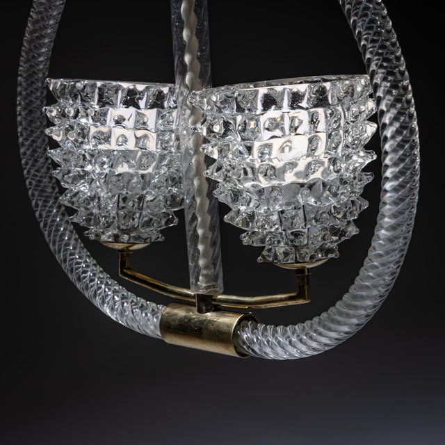 1940s Murano Glass Pendant Light by Barovier & Toso For Sale In New York - Image 6 of 8