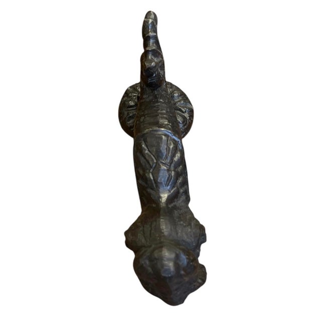 Vintage Cast Iron Mythological Sea Serpent Door Knocker For Sale - Image 4 of 12