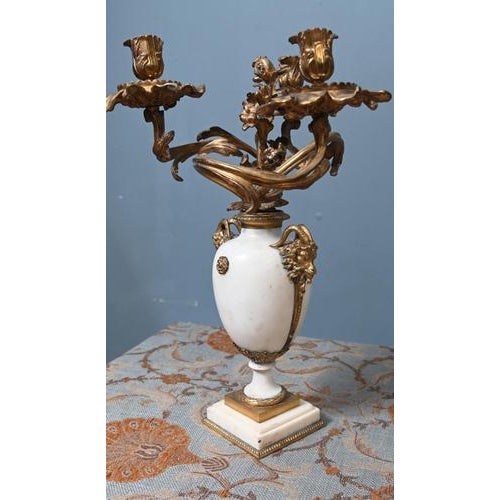 French Louis XVI Revival Gilt Marble Candelabras, 1890s, Set of 2 For Sale - Image 10 of 18