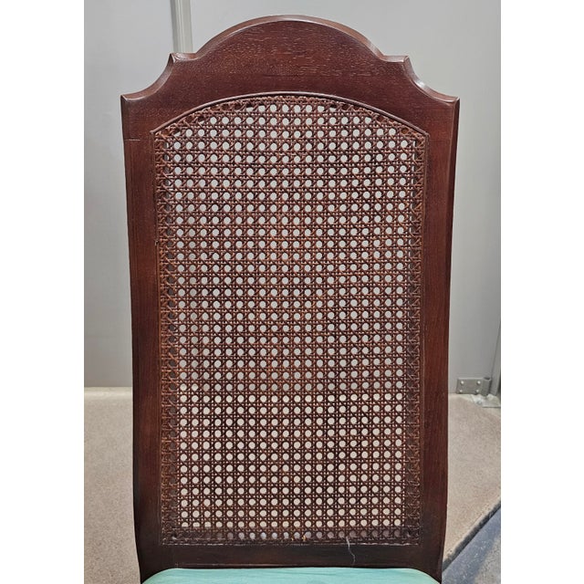 Mid 20th Century Refinished Walnut and Cane Back Dining Chairs- Set of 6 For Sale - Image 13 of 15