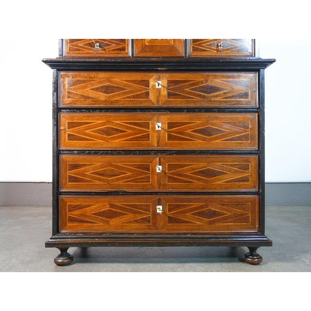 18th Century Inlaid Wooden Coin Cabinet, 1700s For Sale - Image 5 of 18