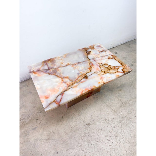 1970s Pink Onyx Coffee Table For Sale - Image 10 of 11
