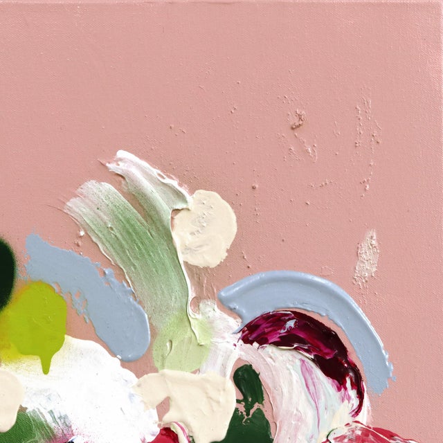 2020s Bubble Gum Island - Original Textural Bright Abstract Mixed Media Painting on Canvas by Amber Goldhammer For Sale - Image 5 of 9