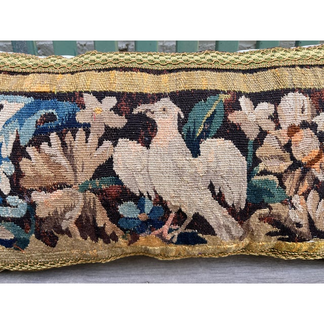 French An 18th Century Pillow With Tapestry Depicting Bird For Sale - Image 3 of 7