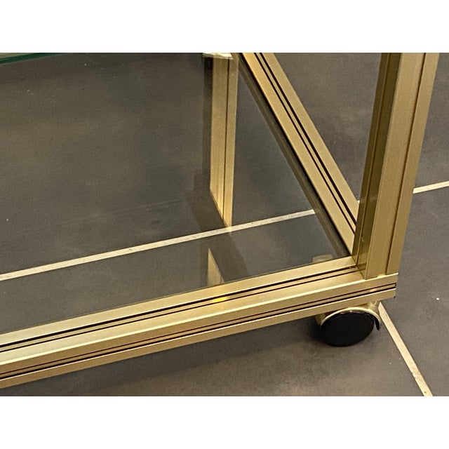 Gold Vintage Storage Unit in Gold-Plated Metal and Glass by Pierre Vandel, 1970s For Sale - Image 8 of 16