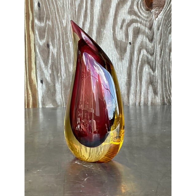 Late 20th Century Vintage Boho Oggetti Italian Art Glass Vase For Sale - Image 5 of 7