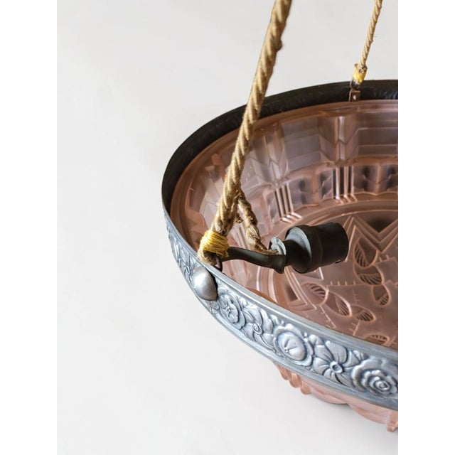Art Deco Hanging Light from Muller Frères, 1920s For Sale - Image 9 of 14