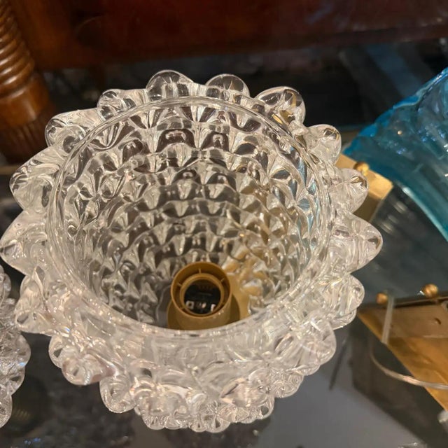 Metal Two 1990 Barovier Style Mid-Century Modern Brass and Rostrato Glass Wall Sconces 8 For Sale - Image 7 of 11