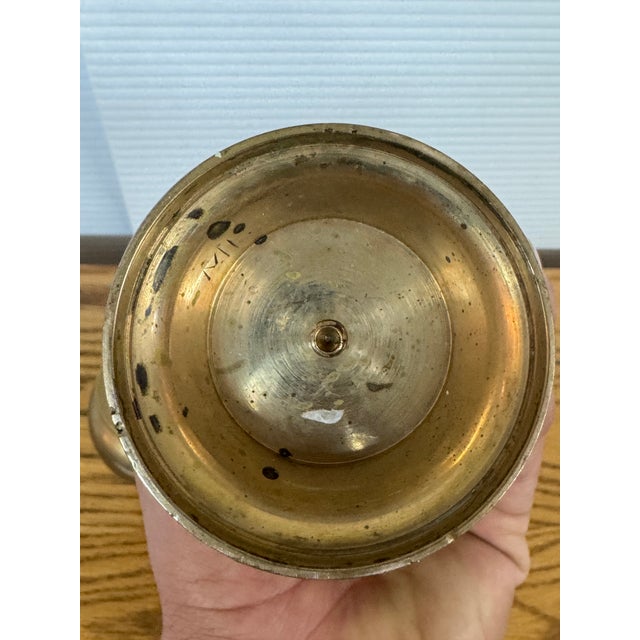 Brass Ginger Jar Urn Shaped Vessels + Lids, Set of Two For Sale - Image 12 of 12