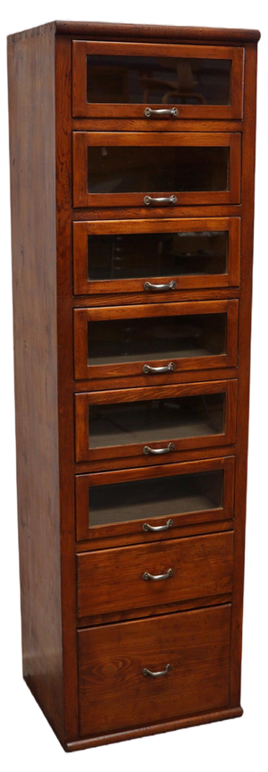 Tall Vintage German Pine Haberdashery Shop Cabinet, 1950s
