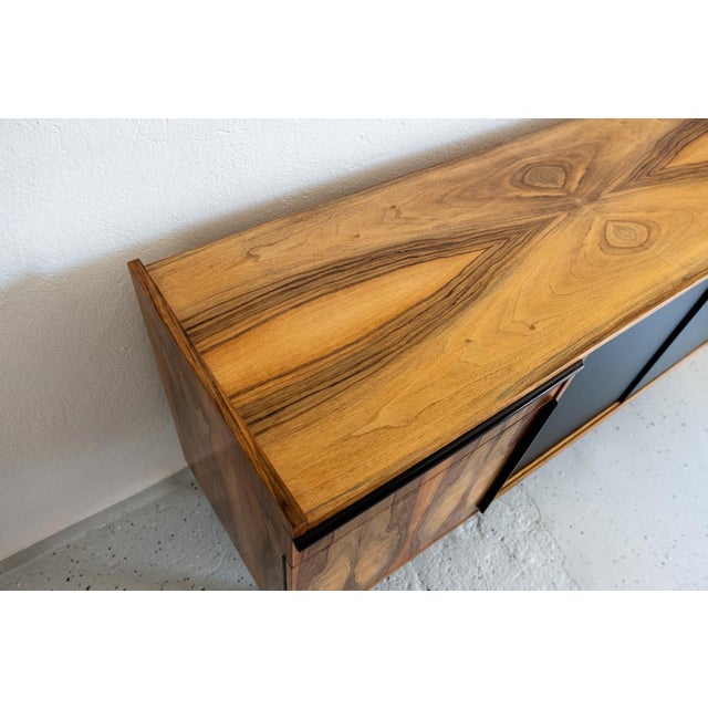 Vintage Polish Sideboard in Walnut, 1970s For Sale - Image 11 of 18